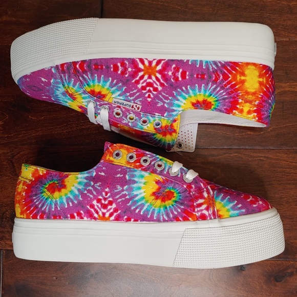 superga tie dye platform sneakers